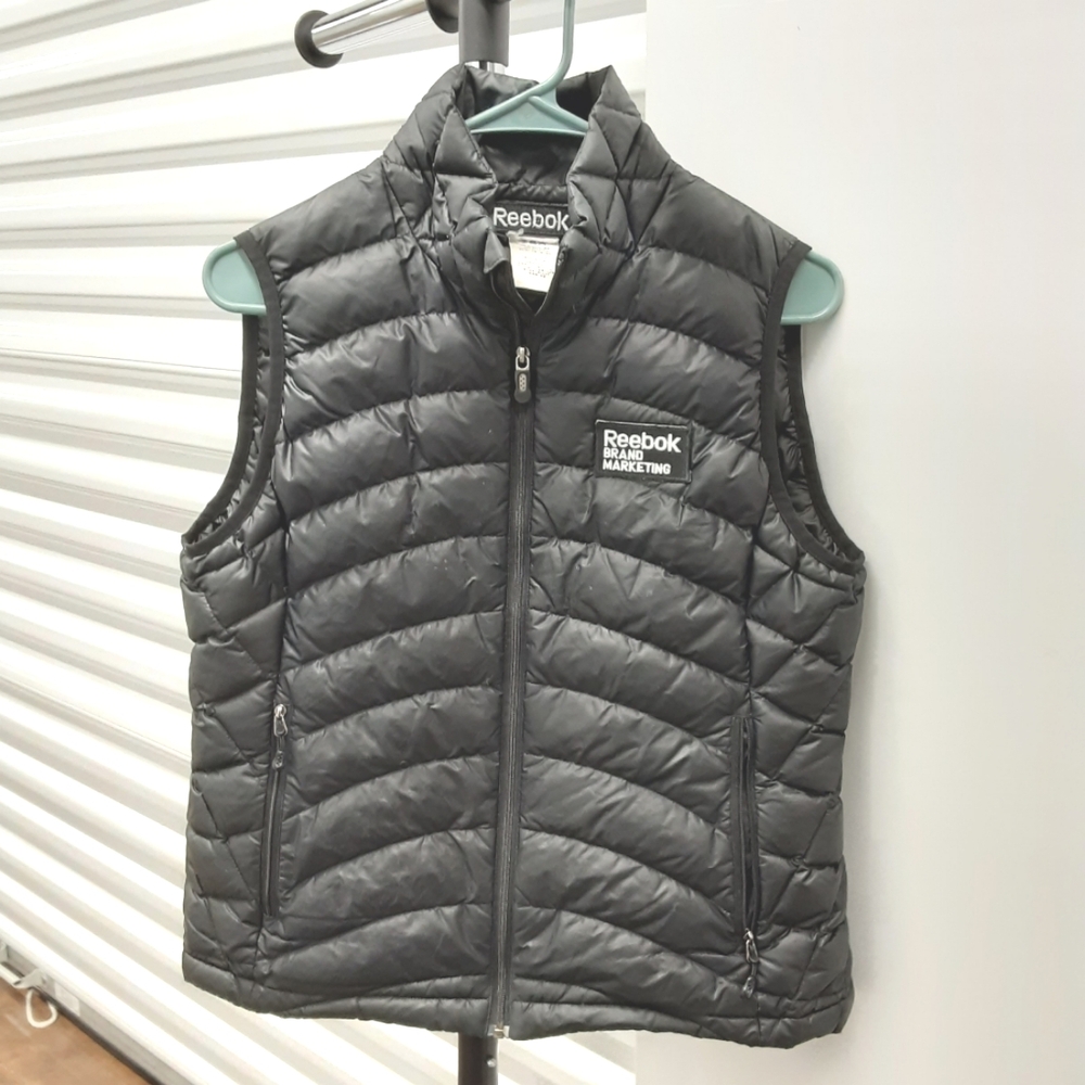 Reebok Black Quilted Vest No Size Tag